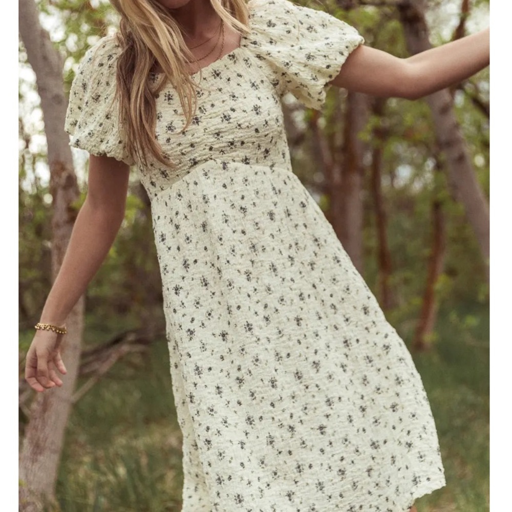 Bohme Beryl Cream Smocked Dress, NWT, Small